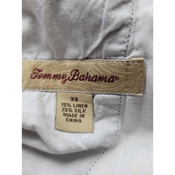 Tommy Bahama Shorts Men 33 Linen Silk Blue Yellow Plaid Flat Front Golf - Picture 9 of 14